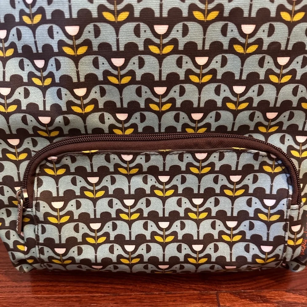 Nicky James EUC Elephant print backpack top handle purse - Picture 8 of 16